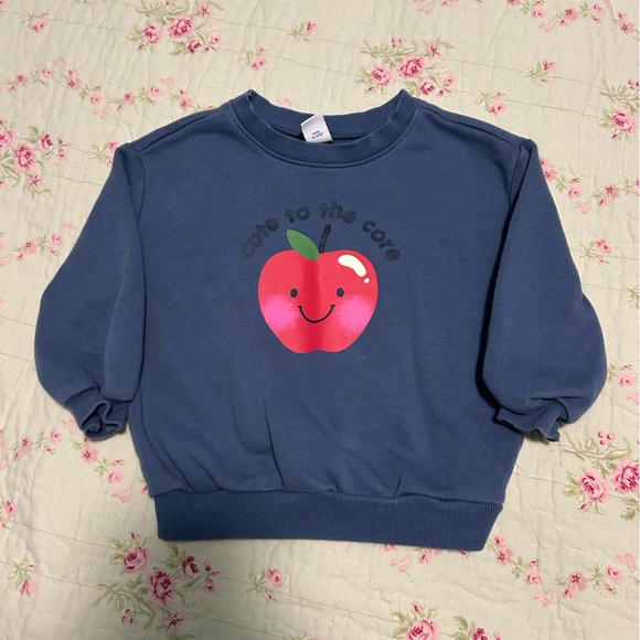 Old Navy Other - Old navy blue Apple crewneck size 18-24 months